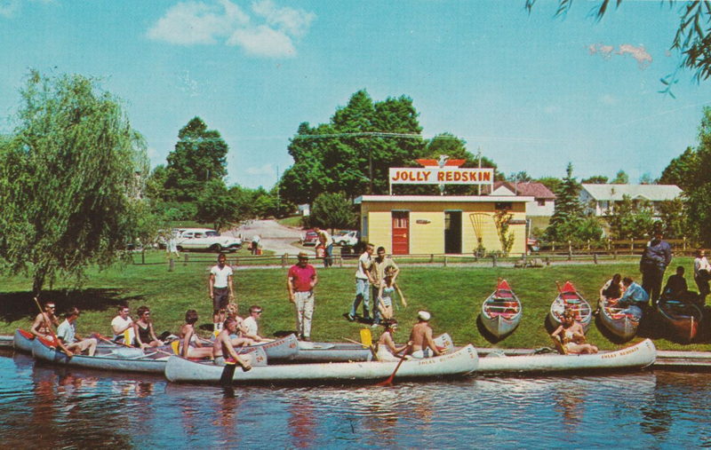 Jolly Redskin Canoe Livery - Vintage Postcard (newer photo)